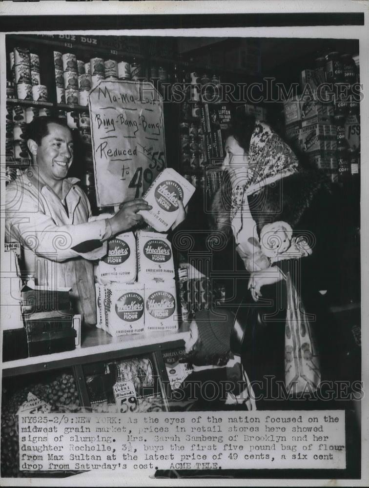 1948 Press Photo Mrs. Sarah Samberg of Brooklyn &amp; Daughter Michelle, Max Sultan - Historic Images