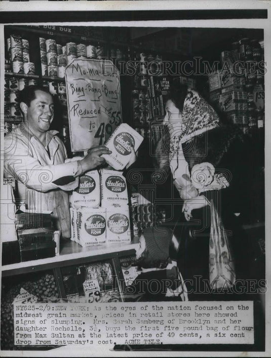 1948 Press Photo Mrs. Sarah Samberg of Brooklyn & Daughter Michelle, Max Sultan - Historic Images