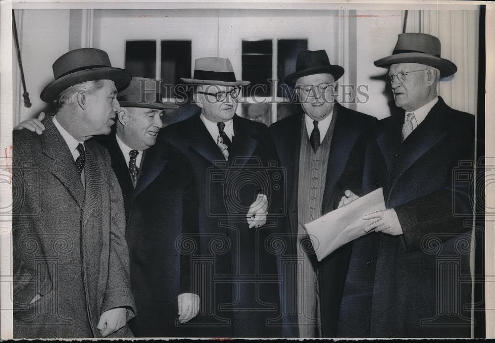 1954 Press Photo GOP leaders, Reps L Adams,Speaker Martin,Rep Allen,Sen Mllikin - Historic Images