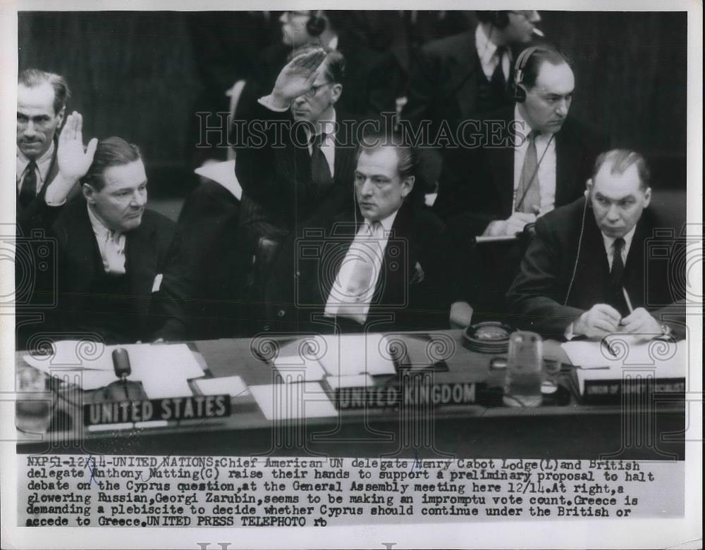 1954 Press Photo US Chief Delegate to United Nations Henry Cabot Lodge Jr - Historic Images