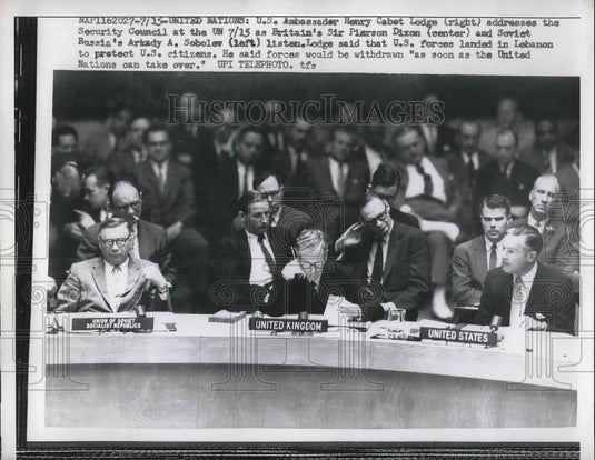 1954 Press Photo US Ambassador to United Nations Henry Cabot Lodge Jr - Historic Images