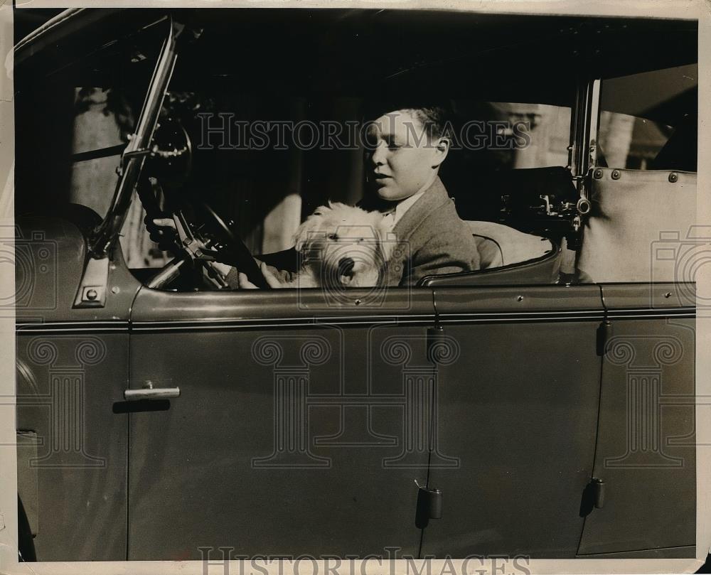 1929 Press Photo James P. Donahue with Champion Dog &quot;Paddy&quot; - Historic Images