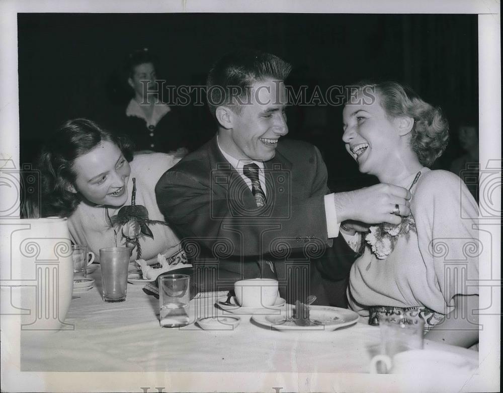 1950 Press Photo Tap Dancer Wisley Keyes, Marianne Musch of Girl Mozart Choir - Historic Images