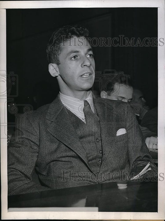 1945 Press Photo Dr H L Anderson of Santa Fe New Mexico Testifying for Military - Historic Images