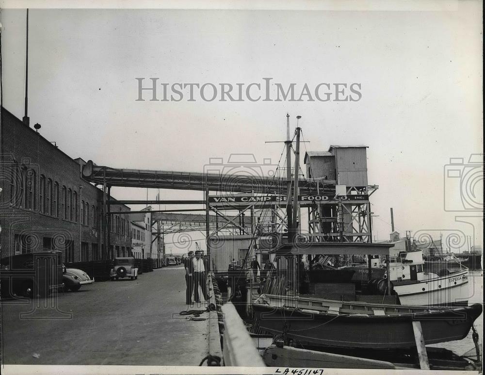 1938 Press Photo LA, Calif. dock &amp; terminal for Van Camp Seafood Co.Inc - Historic Images