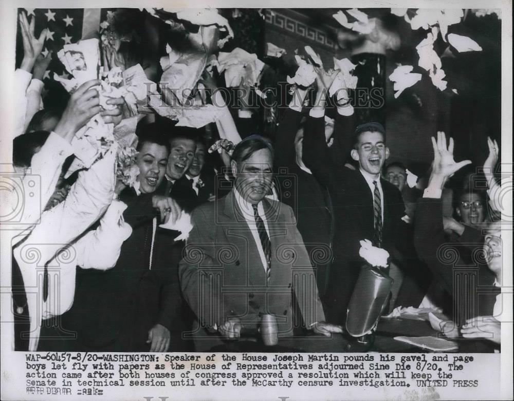 1954 Press Photo Speaker of the House Joseph Martin for McCarthy investigation - Historic Images