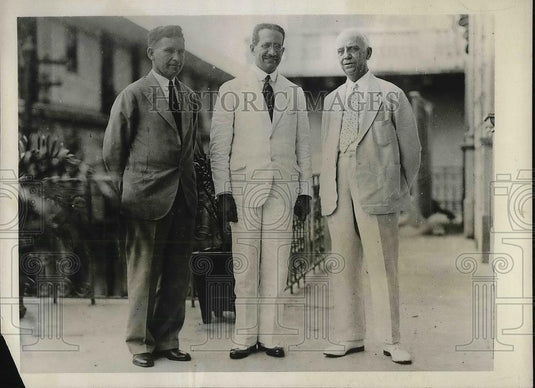 1931 Press Photo Walter Williams,Roy T. Davis & Dr. Ricardo Alfaro Panama Pres. - Historic Images