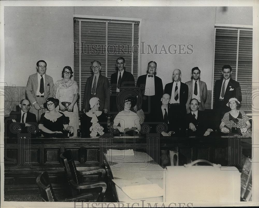 1934 Press Photo Jurors Fred Zorn,Mrs. Kathryn Hughley,W.F. Knox,John Spoon, - Historic Images