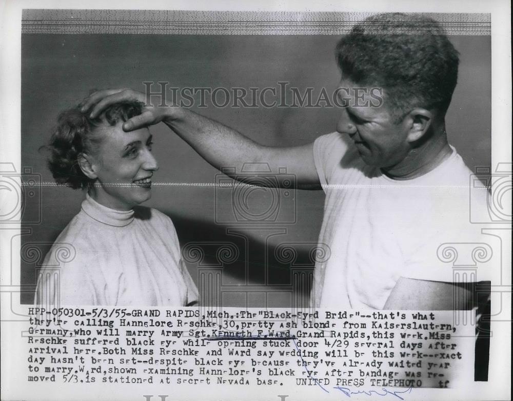 1955 Press Photo Hannslore Reschke To Marry Army Sgt Kenneth Ward - Historic Images