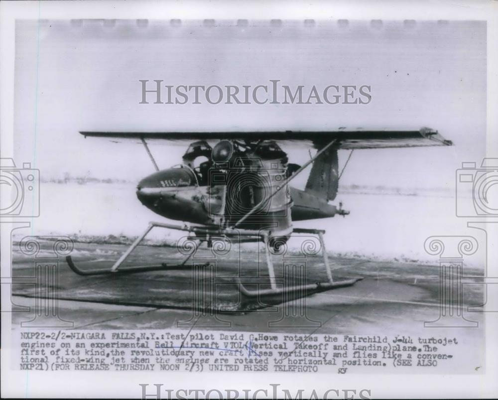 1955 Press Photo Fairchild J-44 Turbojet engines by Bell Aircraft VTOl. - Historic Images