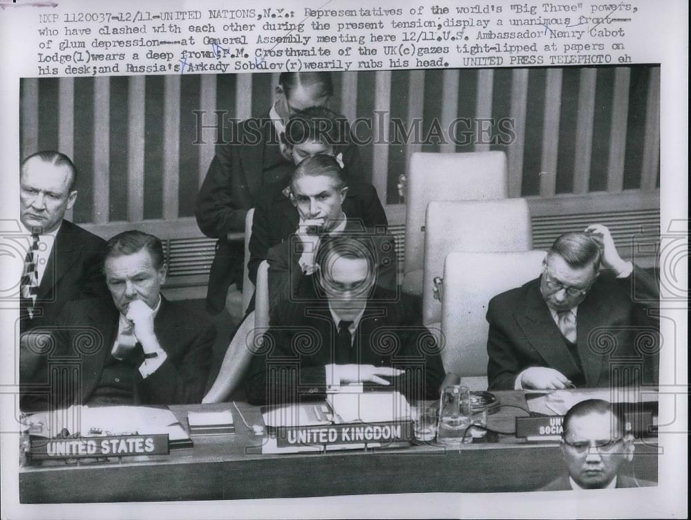 1956 Press Photo US Ambassador to United Nations Henry Cabot Lodge - neb16737 - Historic Images