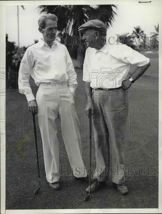 1936 Press Photo Pres. Sec Marvin McIntyre & Democ. Natl director CA Michelson - Historic Images