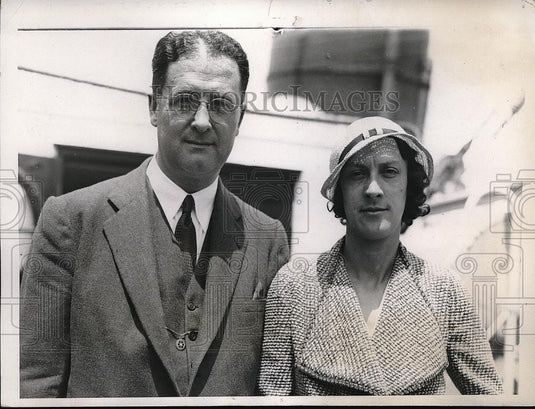 1933 Press Photo Clinton Anderson President Of Rotary International & His Wife - Historic Images