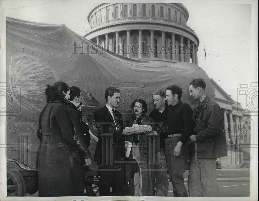 1937 Press Photo Wash.D.C. Natl Youth S Marks,N Bregman,R Spitzer,Rep Voorhis - Historic Images