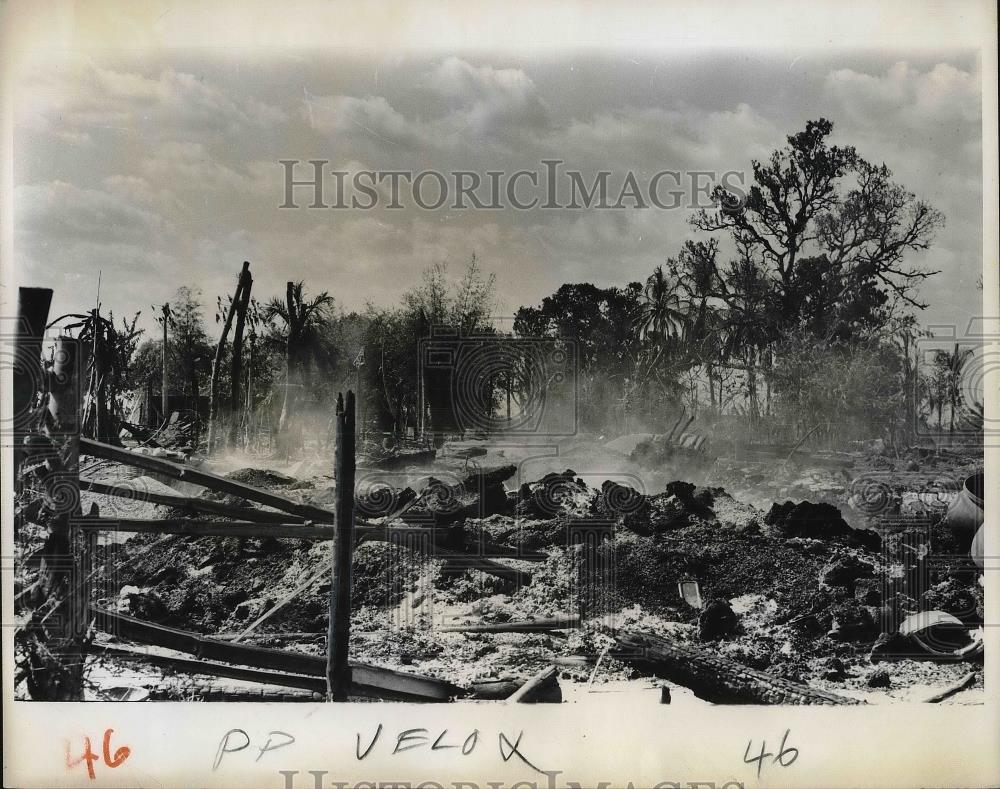 1964 Press Photo Village of Longh Khanh in South Vietnam, crops burned in war - Historic Images