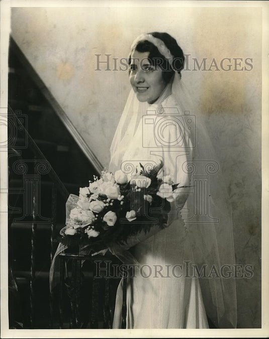 1935 Press Photo Katherine Guenther married to Preston Robertson. - Historic Images