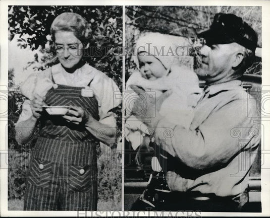 1941 Press Photo Litchfield, Neb. editor CM Anderson& wife & grandson - Historic Images