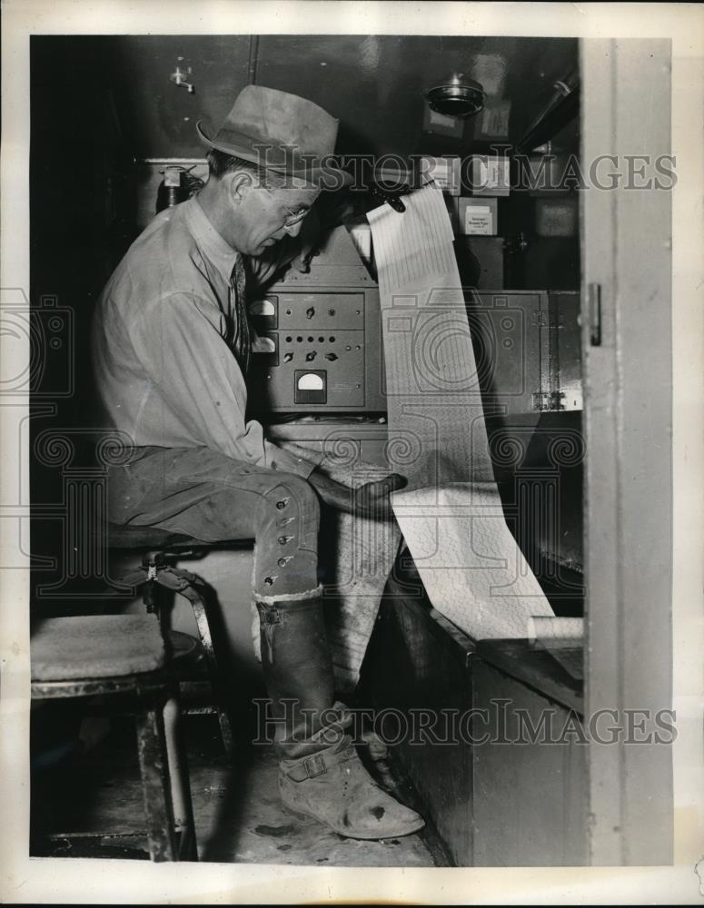 1938 Press Photo La, Calif. A.F. ate &amp; echo camera for earthquake detection - Historic Images