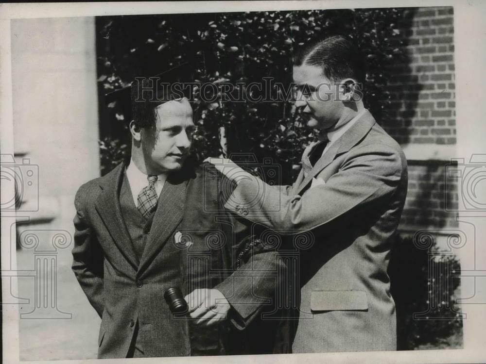 1933 Press Photo RL Trusher &amp; Thomas McDowell at Univ of Penn. - neb45418 - Historic Images