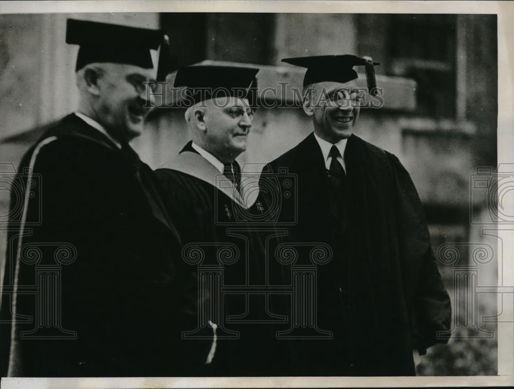 1934 Press Photo Univ. of Iowa, Dr Eugene Gilmore, Dr Walter Jessup,Dr J Bowman - Historic Images