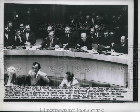 1956 Press Photo Selwyn Lloyd of Britain at the UN Security Council - neb46176 - Historic Images