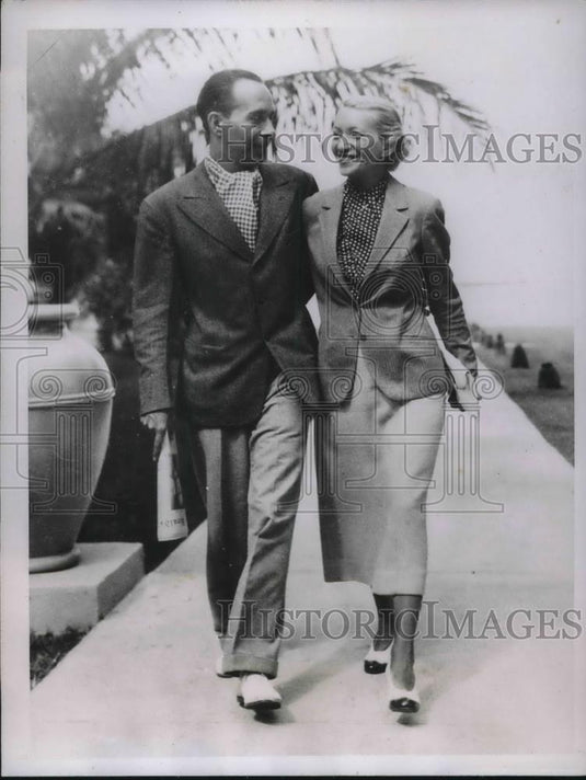 1935 Press Photo Mr. & Mrs. Donald Stephens Vacationing in Bahamas - Historic Images