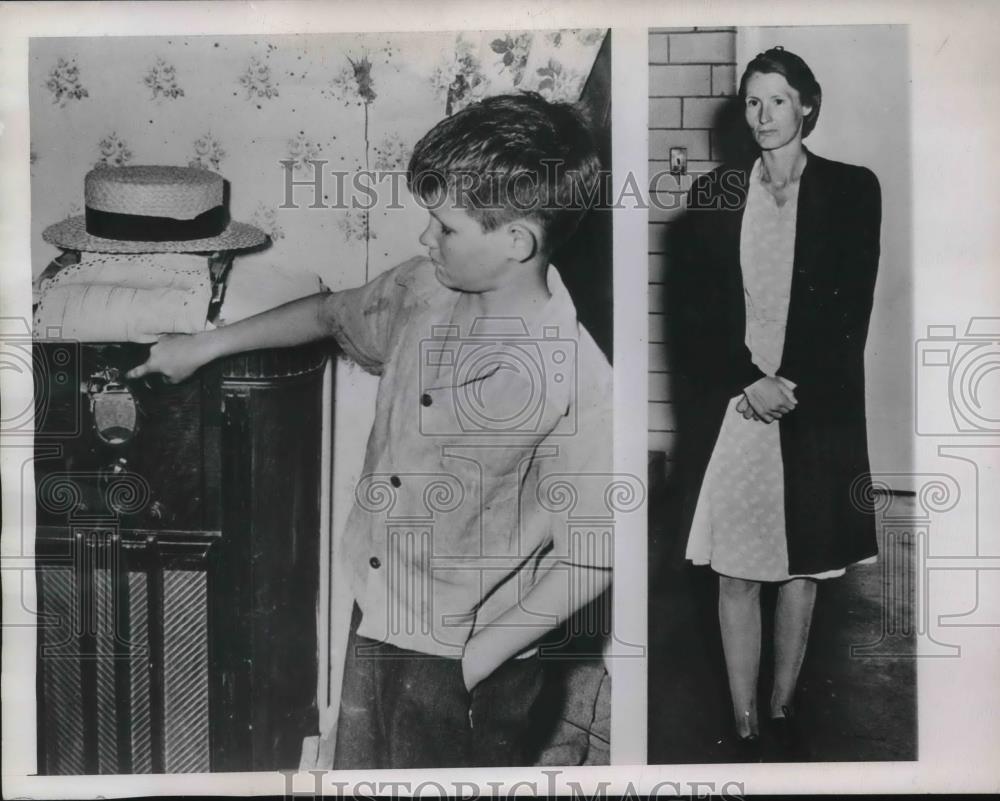 1945 Press Photo Hurricane,W.Va Pearl Amos Jr &amp; mom before her murder - Historic Images