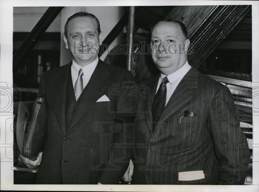 1941 Press Photo Carols P. Anes and E. Lopez Frugoni on S.S. Brazil - neb44424 - Historic Images