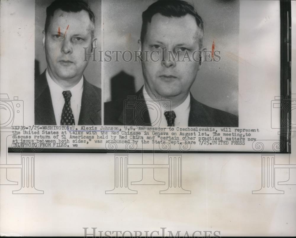 1955 Press Photo Alexis Johnson us Ambassador to Czechoslovakia - neb44676 - Historic Images