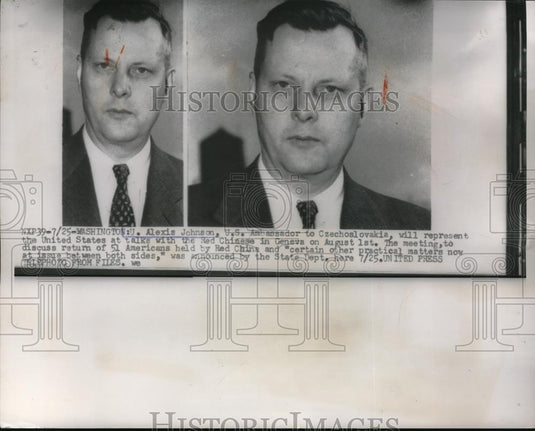 1955 Press Photo Alexis Johnson us Ambassador to Czechoslovakia - neb44676 - Historic Images