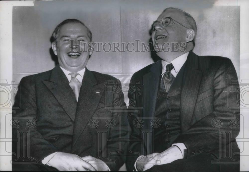 1956 Press Photo D.C. British Foreign Sec Selwyn Lloyd &amp; US Sec of State Dulles - Historic Images