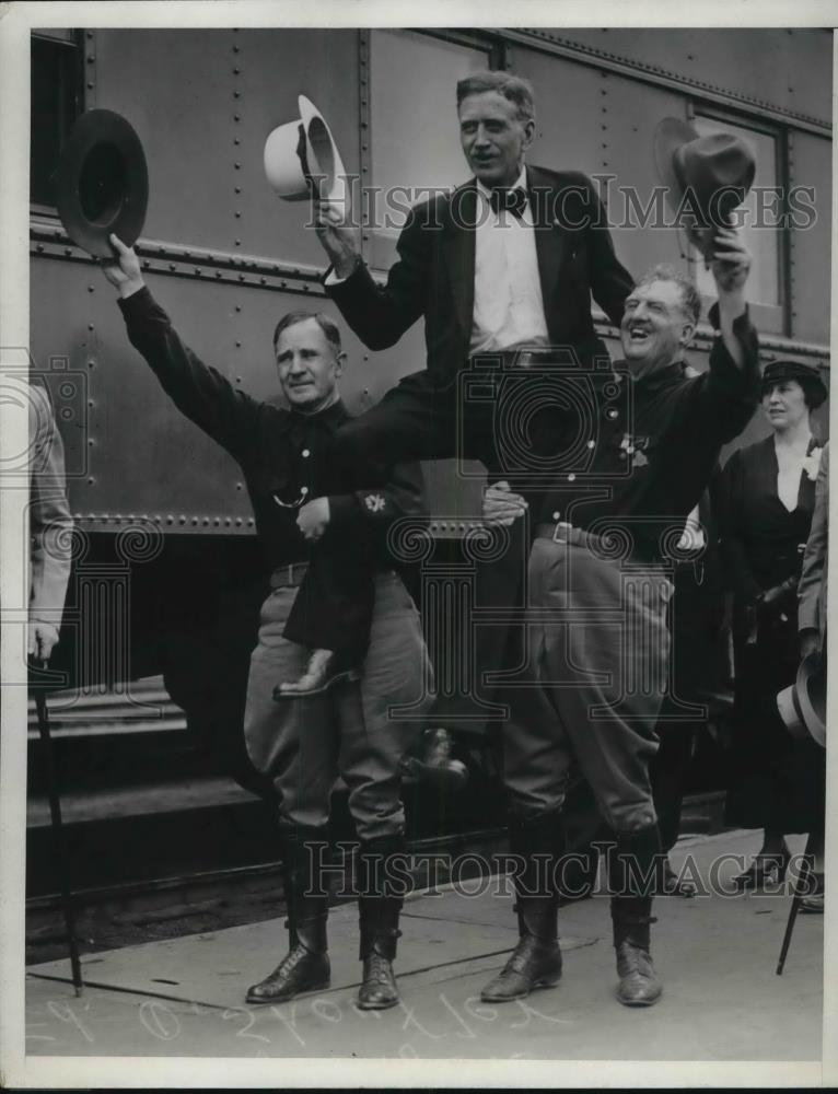 1933 Press Photo La, Cal. Spanish war vets, M Hemer,E Shuffler,Wm Otjen - Historic Images