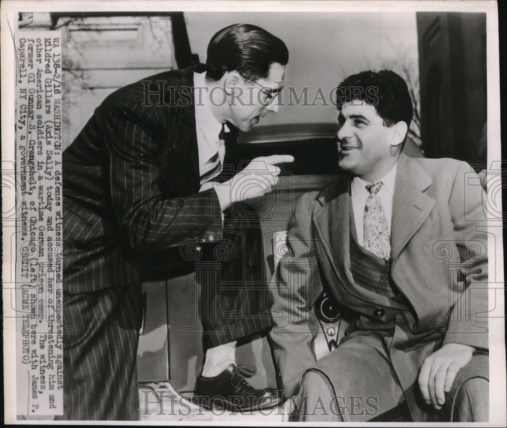 1949 Press Photo Wash.D.C. Defense witness at &quot;Axis Sally&quot; trial - neb46527 - Historic Images