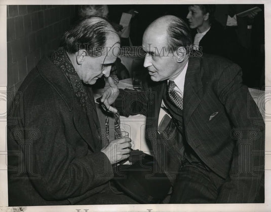1946 Press Photo NY, Sec of Intl Committee H. Gilchrist, Yugoslavia's Gavrilovic - Historic Images