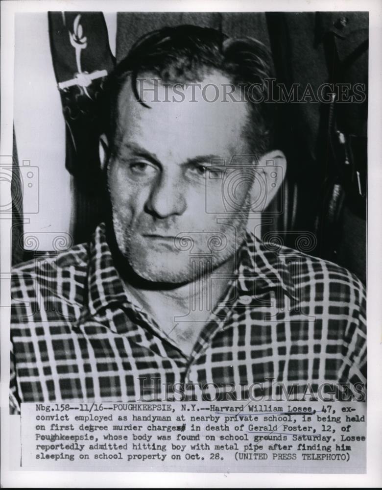 1955 Press Photo Harvard William Losee, Charged with Murder of Gerald Foster - Historic Images