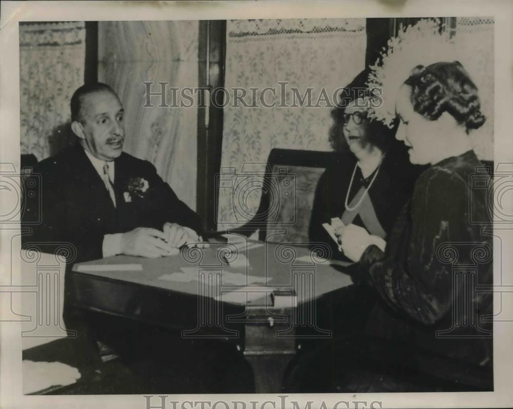 1939 Press Photo Lausanne, Switz. Alphonso XII, Miss Armsby,Countess Cramayel - Historic Images