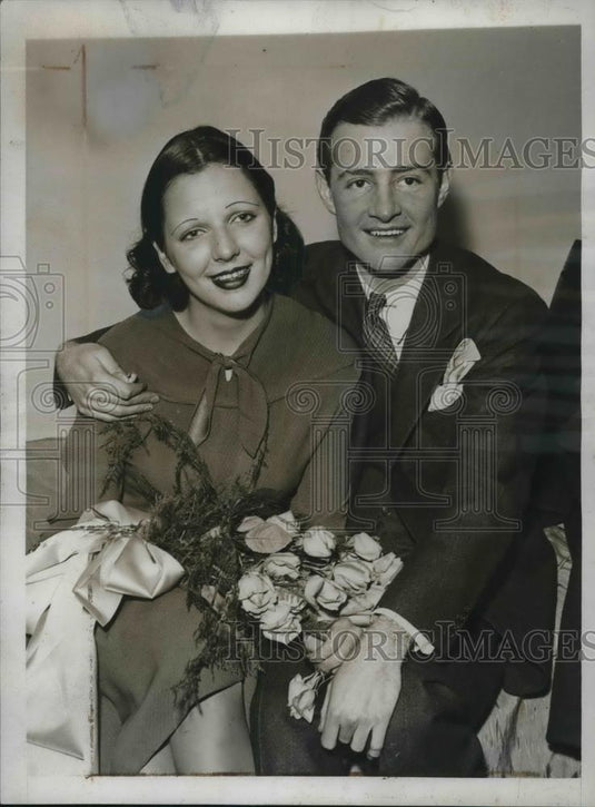 1934 Press Photo RR heiress Anne Gould & actor Spencer Meadur to wed - neb45813 - Historic Images