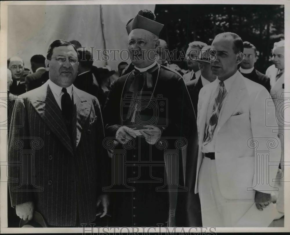 1939 Press Photo Lake George, NY memorial to Father Jogues, Sen Feinberg - Historic Images