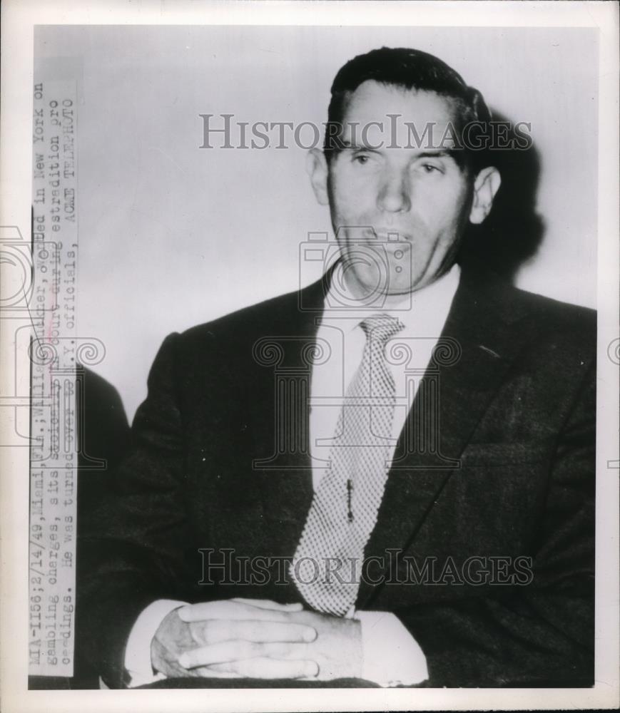 1949 Press Photo Miami, Fla. Willie Buckner,in custody on gambling charge in NY - Historic Images