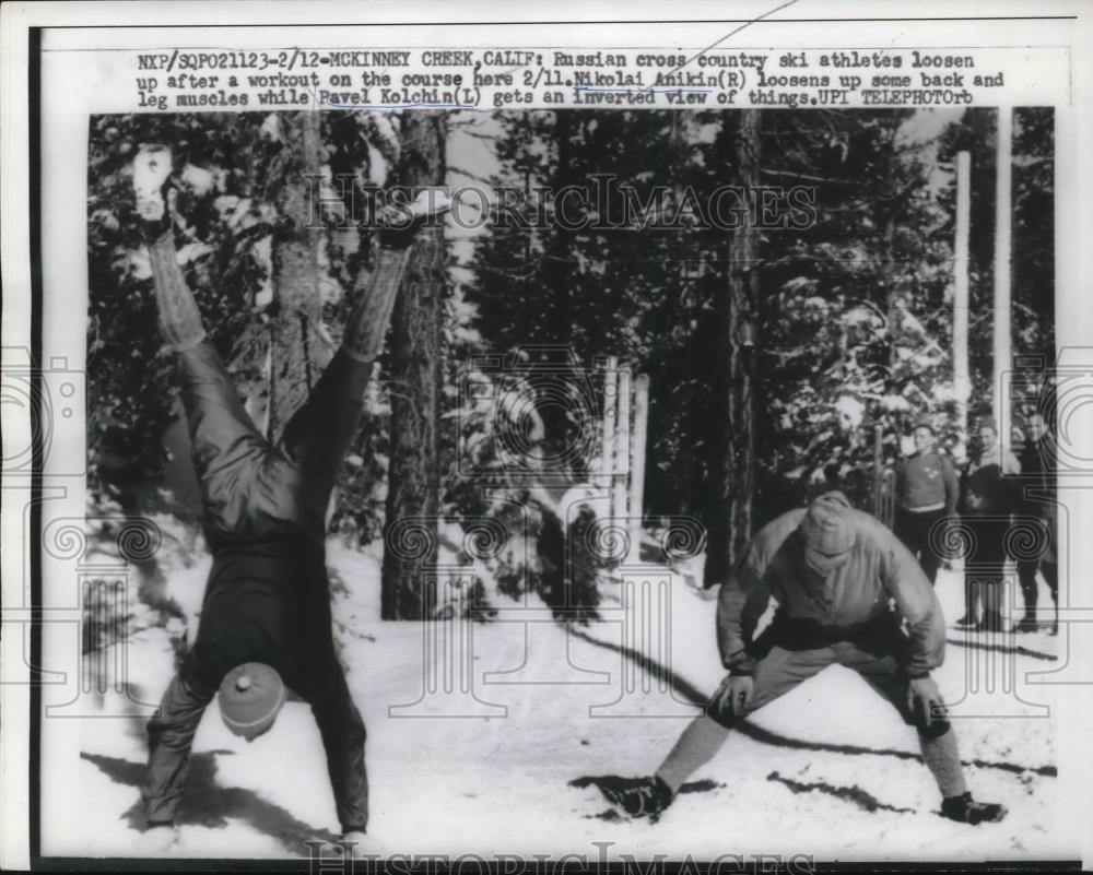 1960 Press Photo McKinney Creek, Calif Russian skiers, Anikin,Kolchin - Historic Images