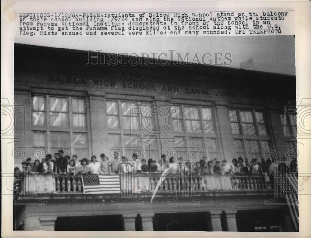 Balboa High School Students On Balcony Sing National Anthem 1964 balboa-high-school-students-on-balcony-sing-national-anthem-1964