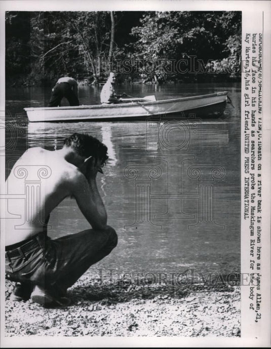 1958 Press Photo Licking View, Oh. James Allen & police search for girlfriend - Historic Images