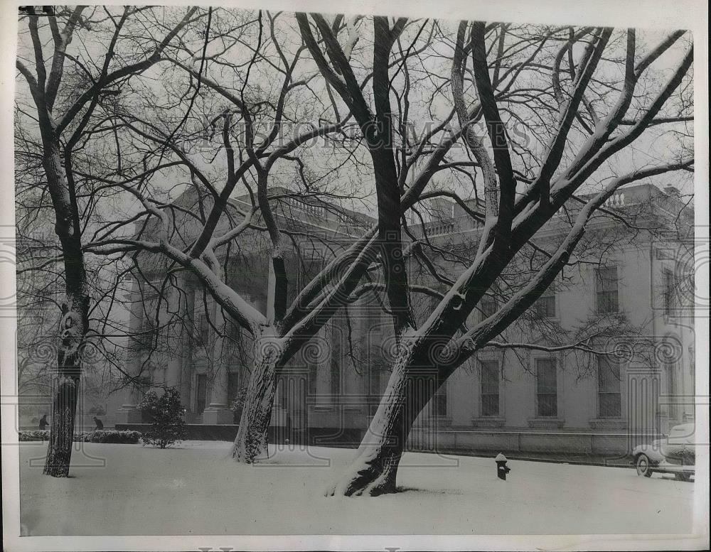 1941 Press Photo Heaviest Snow of Year Covers White House Ground - Historic Images