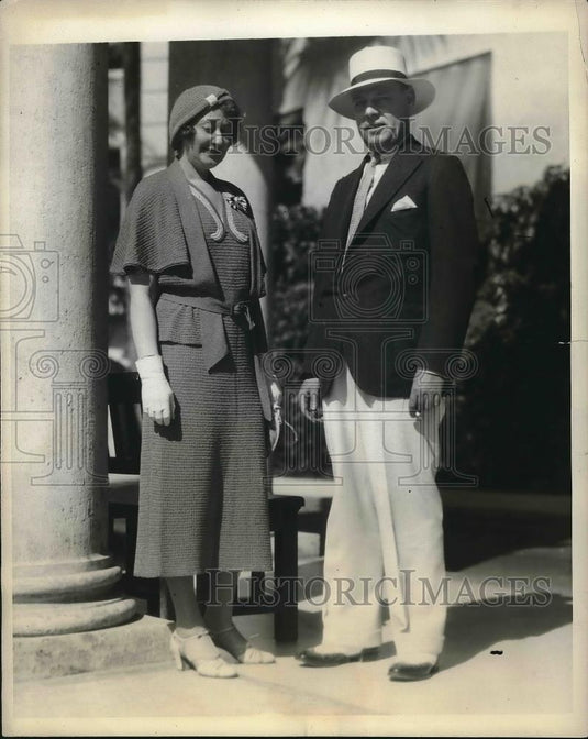 1932 Press Photo F.J. Kirchoff, and Mrs. Korchoff Hotel National Havana Cuba - Historic Images