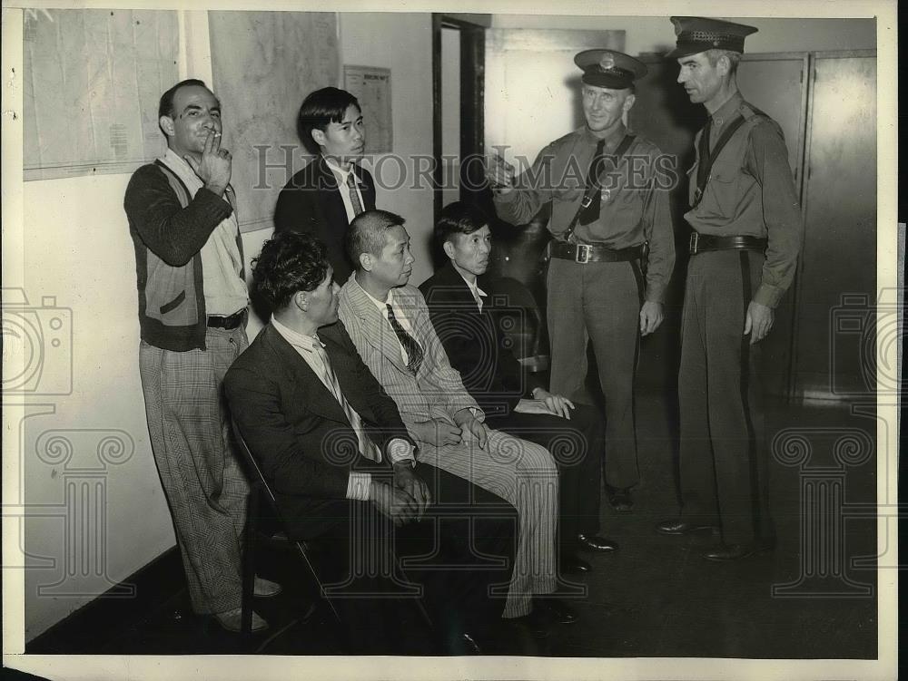 1938 Press Photo Cuban Americans arrested in Miami, Fla by JA Thurman,GW Harris - Historic Images