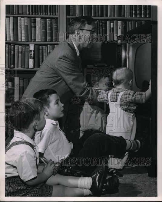 1956 Press Photo John A. Greene & grandsons John,Marshall, Billy, Douglas - Historic Images