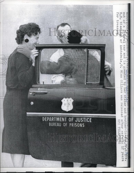 1961 Press Photo Alderson,W.Va. Mildred Gillars "Axis Sally" released from jail - Historic Images