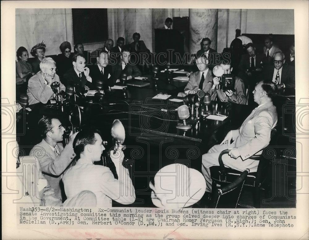 1948 Press Photo Ex-Communist Leader Louis Budenz Faces Senate Committee - Historic Images