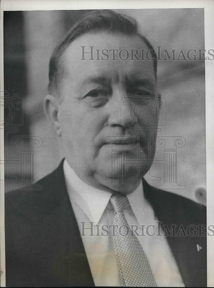 1936 Press Photo Fred Jones, Supreme Chancellor of the Knights of Pythias - Historic Images