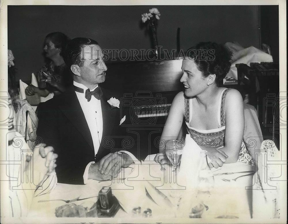 1935 Press Photo Dr. Joao De Bianchi, Margaret Bostwick at Opening Madeira House - Historic Images